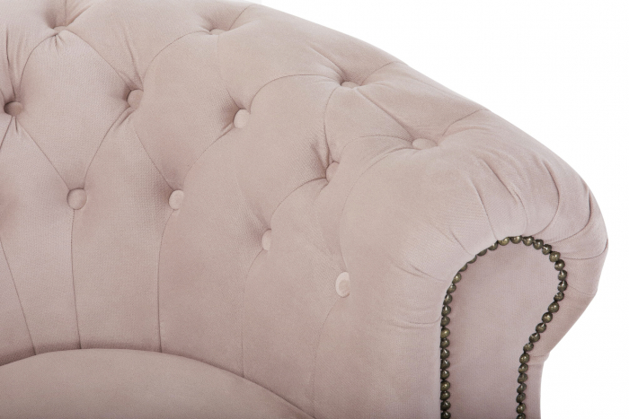 Canapea Chesterfield, Curbata, Roz, 230x80x86 cm [6]
