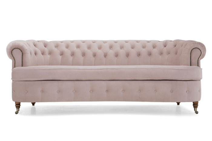 Canapea Chesterfield, Curbata, Roz, 230x80x86 cm [2]