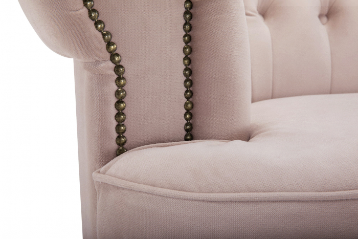 Canapea Chesterfield, Curbata, Roz, 230x80x86 cm [8]