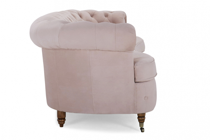 Canapea Chesterfield, Curbata, Roz, 230x80x86 cm [3]