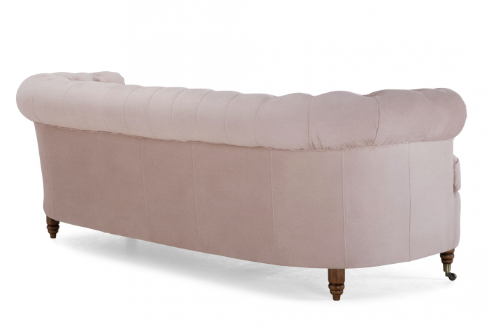 Canapea Chesterfield, Curbata, Roz, 230x80x86 cm [4]