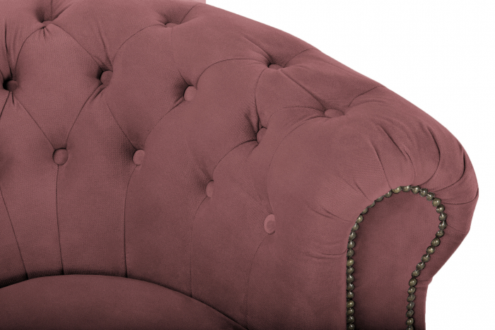 Canapea Chesterfield, Curbata, Roz, 230x80x86 cm [6]