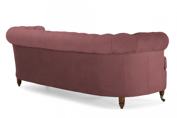 Canapea Chesterfield, Curbata, Roz, 230x80x86 cm [4]