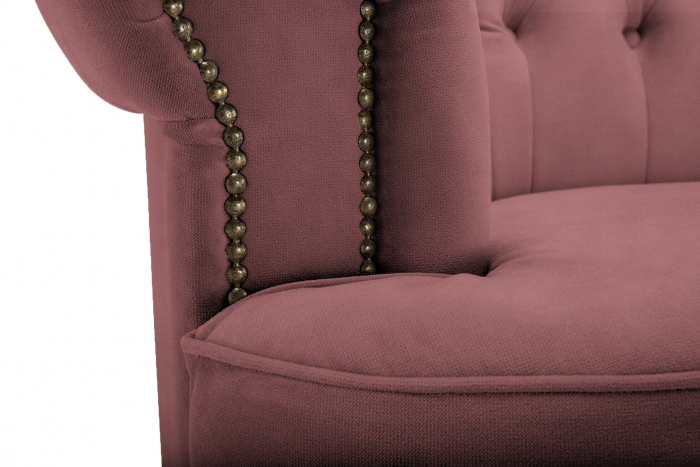 Canapea Chesterfield, Curbata, Roz, 230x80x86 cm [8]