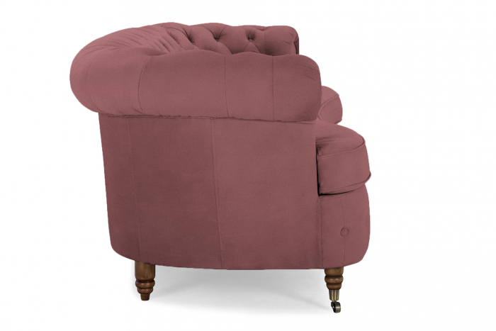Canapea Chesterfield, Curbata, Roz, 230x80x86 cm [3]