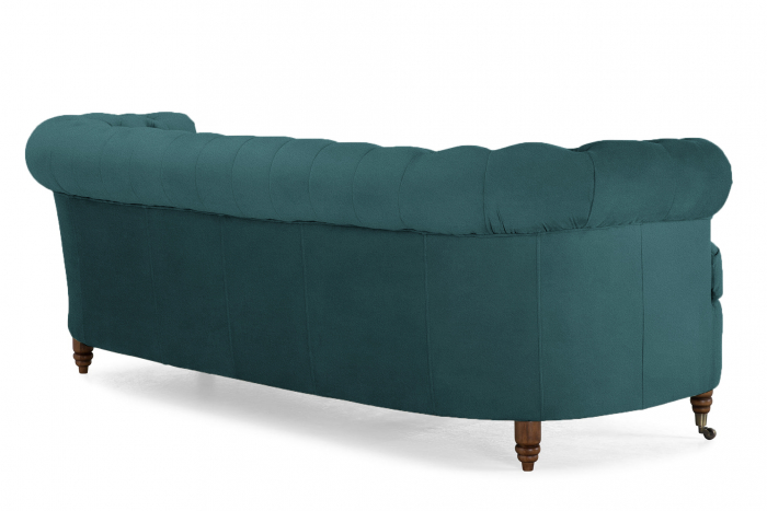 Canapea Chesterfield, Curbata, Turcoaz, 230x80x86 cm [4]