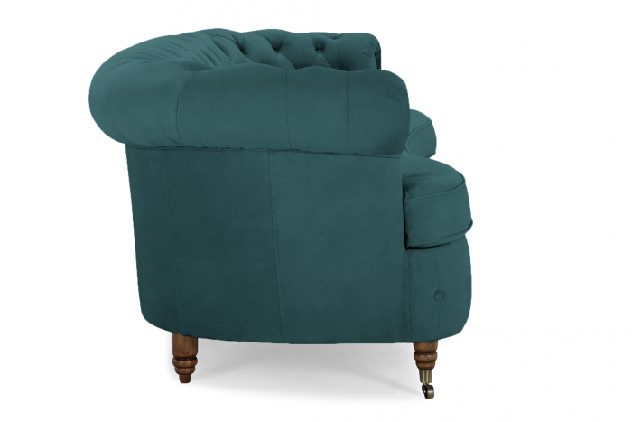 Canapea Chesterfield, Curbata, Turcoaz, 230x80x86 cm [3]