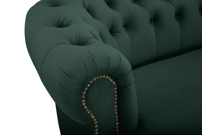 Canapea Chesterfield, Curbata, Verde, 230x80x86 cm [5]