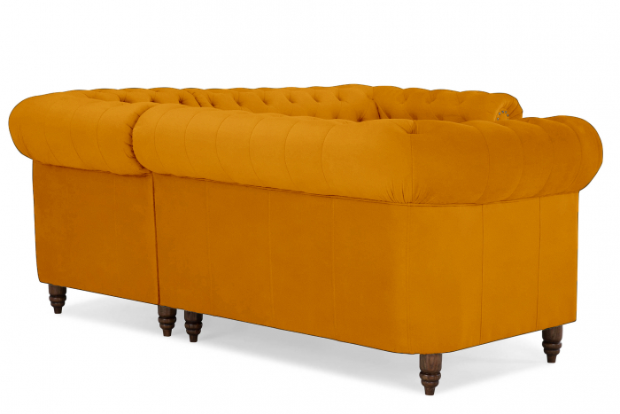 Coltar Chesterfield, Galben, 205x80x86 cm [4]