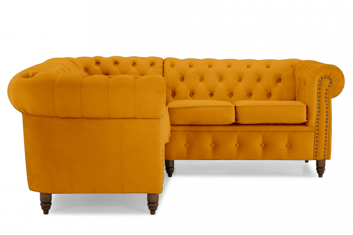 Coltar Chesterfield, Galben, 205x80x86 cm [3]