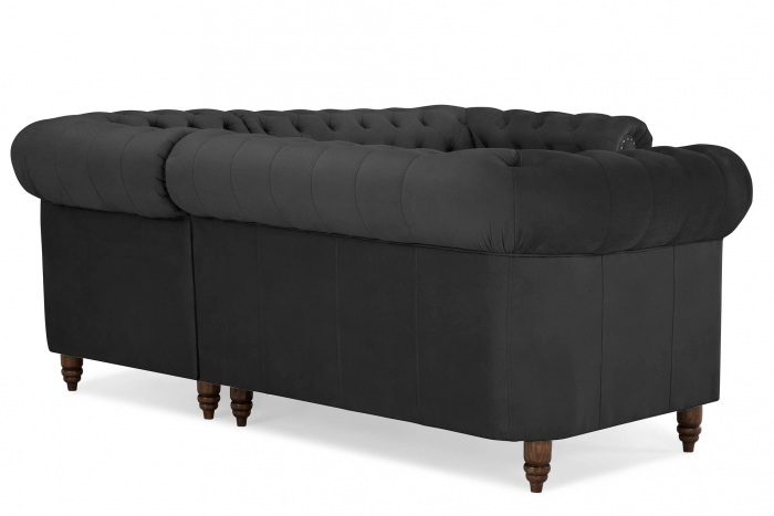 Coltar Chesterfield, Gri, 205x80x86 cm [4]