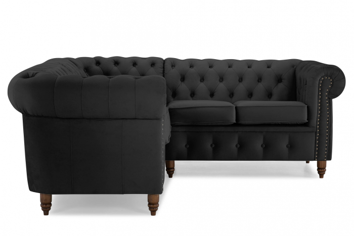 Coltar Chesterfield, Negru, 205x80x86 cm [5]