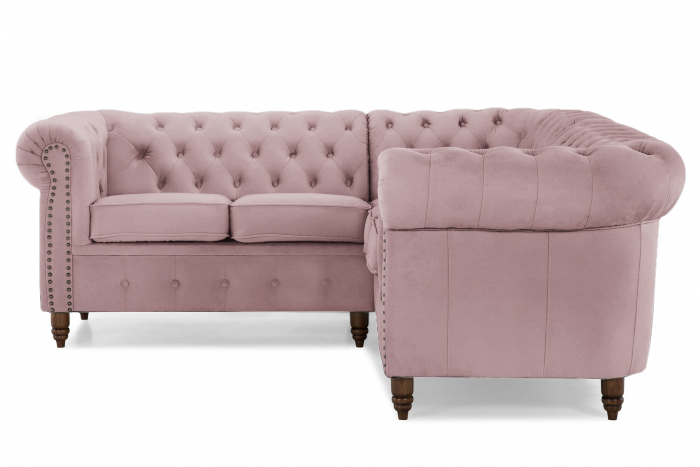 Coltar Chesterfield, Roz, 205x80x86 cm [2]