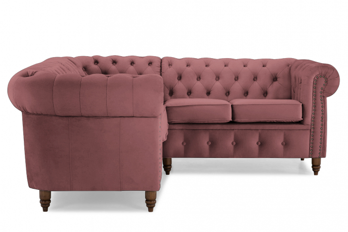 Coltar Chesterfield, Roz, 205x80x86 cm [3]