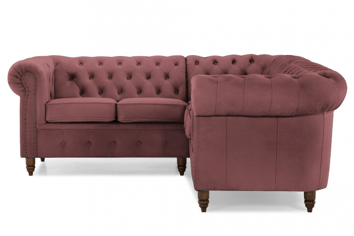 Coltar Chesterfield, Roz, 205x80x86 cm [2]