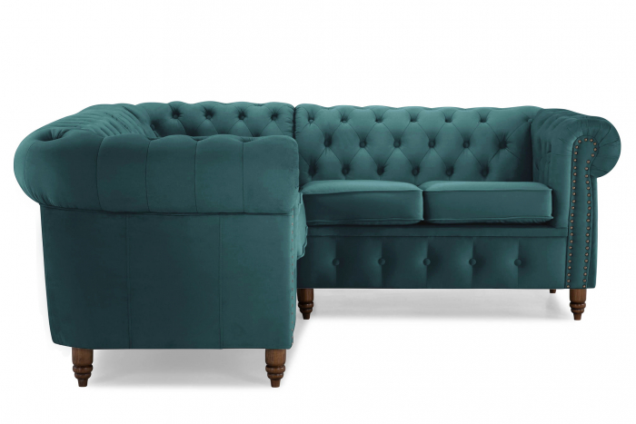 Coltar Chesterfield, Turcoaz, 205x80x86 cm [3]