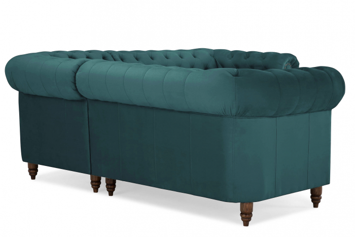 Coltar Chesterfield, Turcoaz, 205x80x86 cm [4]