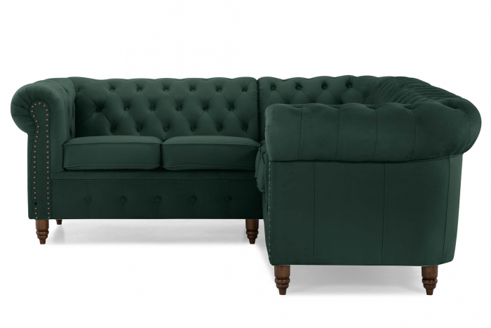 Coltar Chesterfield, Verde, 205x80x86 cm [4]