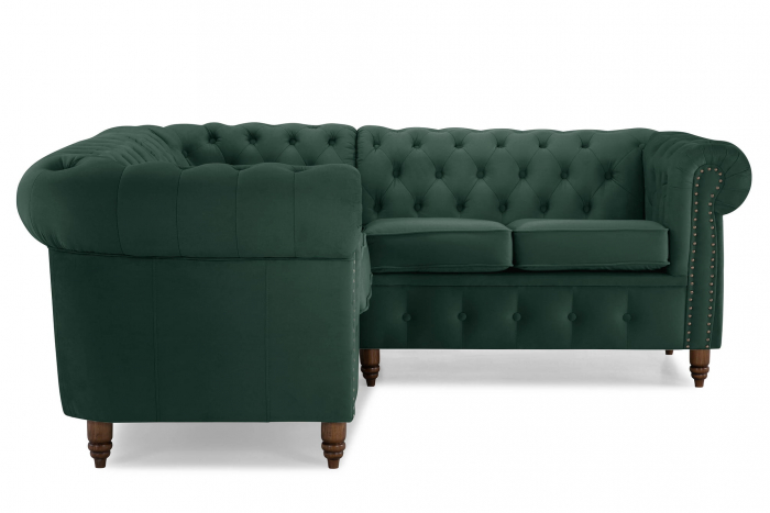 Coltar Chesterfield, Verde, 205x80x86 cm [5]