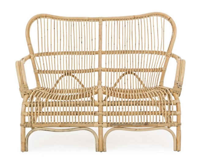 Canapea Clarita 2 locuri, Ratan, Bej, 119x83x87 cm [3]