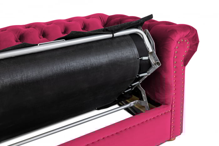 Canapea cu 2 locuri extensibila Chesterfield, fuchsia, 150x86x80 cm [8]