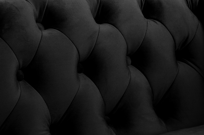 Canapea cu 2 locuri extensibila Chesterfield, negru, 150x86x80 cm [6]