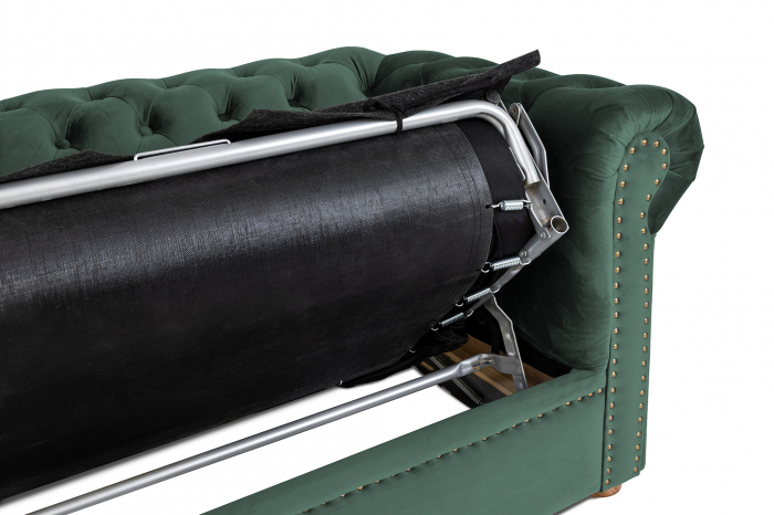 Canapea cu 2 locuri extensibila Chesterfield, verde, 150x86x80 cm [8]