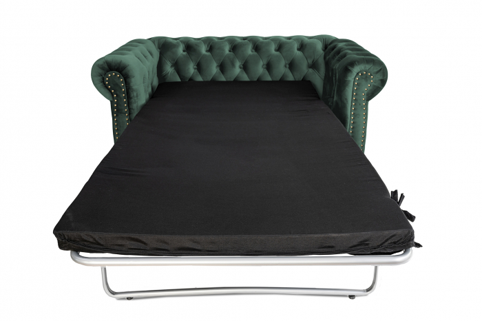 Canapea cu 2 locuri extensibila Chesterfield, verde, 150x86x80 cm [9]