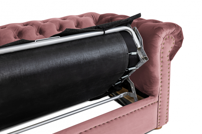 Canapea cu 2 locuri extensibila Chesterfield, roz, 150x86x80 cm [8]