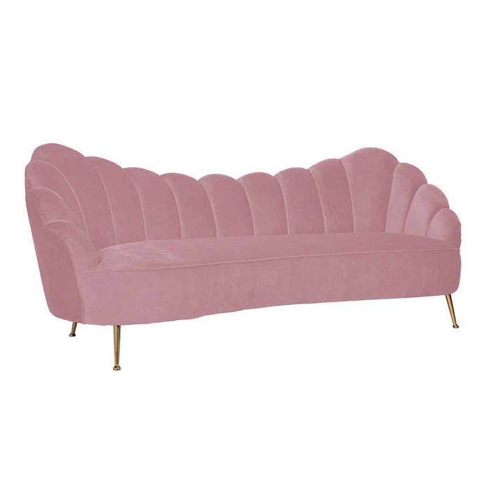 Canapea cu 3 locuri Cosett, roz, 90x230x94 cm