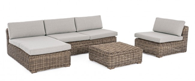 Canapea de exterior Coraline, Aluminiu, Crem, 163x98x79 cm [2]