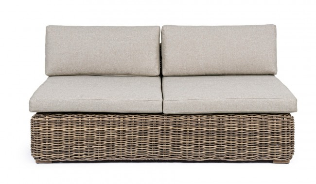 Canapea de exterior Coraline, Aluminiu, Crem, 163x98x79 cm [4]