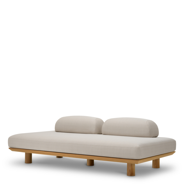 Canapea de exterior Nomade din lemn natural de tec lucio sand |W. 202 | D. 112 | H. 66 | SD. 68 | SH. 43 cm  [4]