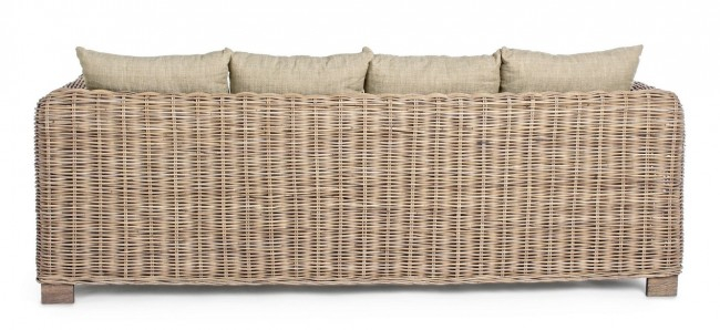 Canapea de gradina Tortaleza, Lemn de mango/Rattan, Maro, 210x90x83 cm  [4]