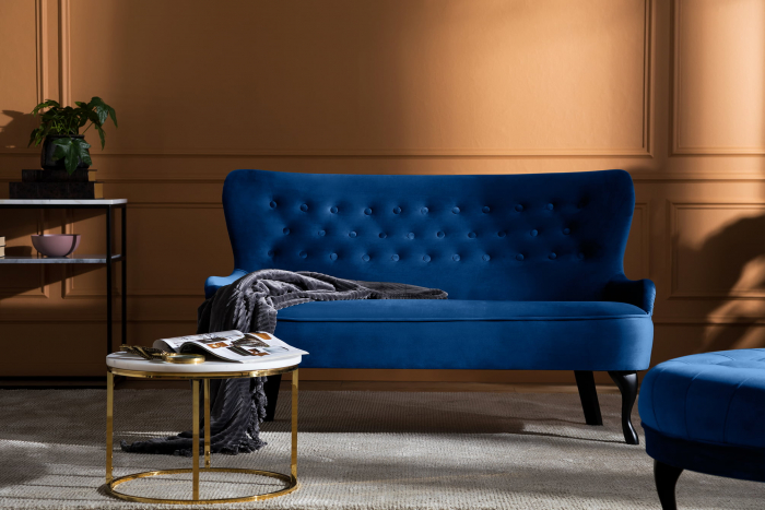 Canapea Diana 3H, Albastru, 140x86x67 cm [2]