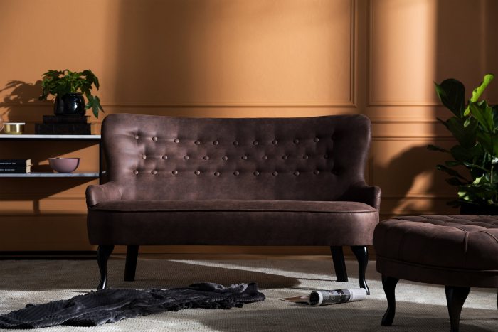 Canapea Diana 3H, Maro Vintage, 140x86x67 cm [2]