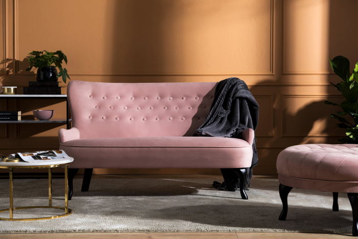 Canapea Diana 3H, Roz, 140x86x67 cm [1]