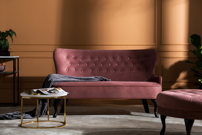 Canapea Diana 3H, Roz inchis, 140x86x67 cm [1]