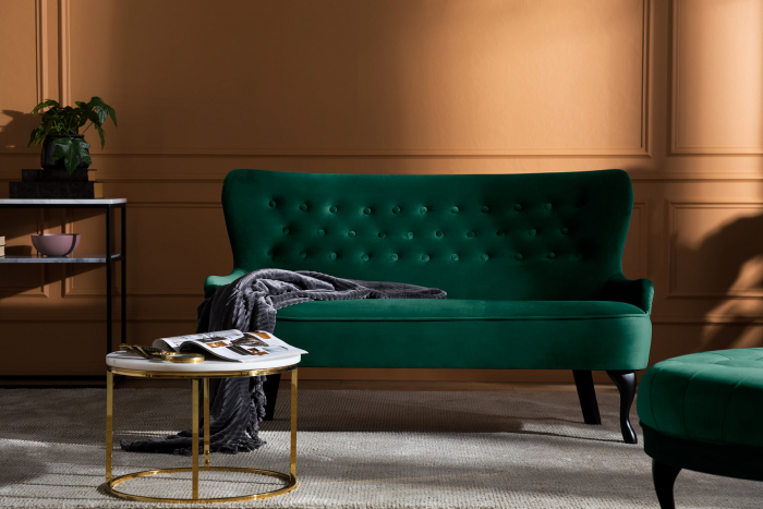 Canapea Diana 3H, Verde inchis, 140x86x67 cm [1]