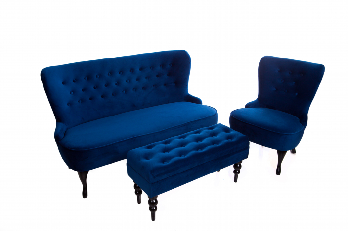 Canapea Diana 3L, Albastru, 140xx86x67 cm [4]