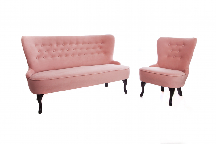 Canapea Diana 3L, Roz, 140xx86x67 cm [4]