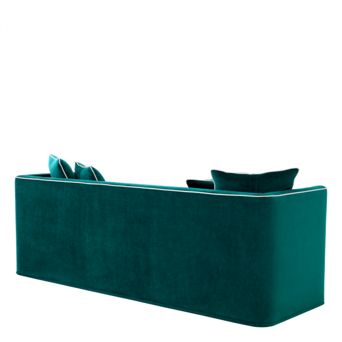 Canapea Dorchester cavett catifea albastra, Dims: W. 225.5 | D. 85 | H. 76 | SD. 55.5 | SH. 45 | AH. 75  (CM) [4]