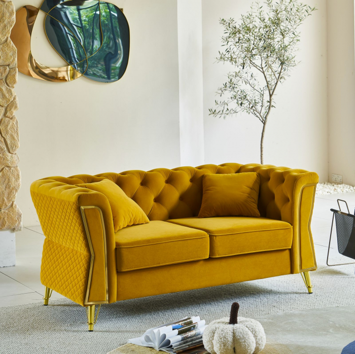Canapea, EMY, mustar, perne incluse 162x83x76 cm [12]