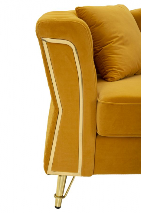 Canapea, EMY, mustar, perne incluse 162x83x76 cm [6]