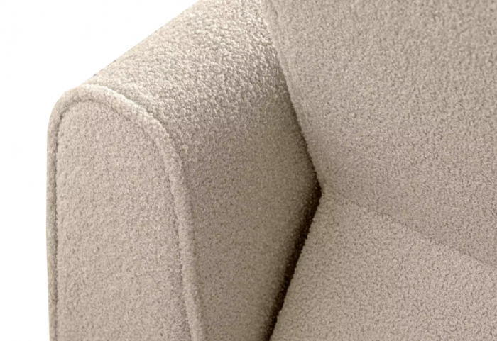 Canapea extensibila 3 locuri GUSTAVO, Lemn/Stofa, bej plusat, 230x98x98 cm [4]