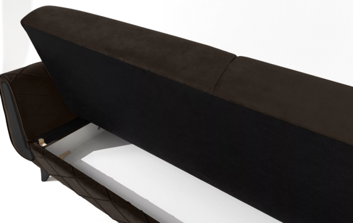 Canapea extensibila 3 locuri GUSTAVO, Lemn/Stofa, maro, 230x98x98 cm [8]