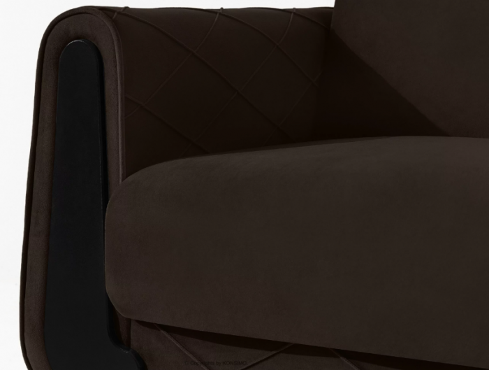 Canapea extensibila 3 locuri GUSTAVO, Lemn/Stofa, maro, 230x98x98 cm [6]