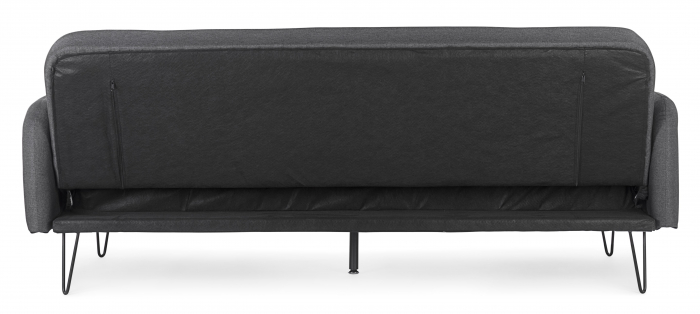 Canapea extensibila Bridjet, Lemn/Otel/Spuma/Poliester, Negru, 800x82x81 cm [4]