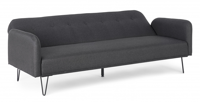 Canapea extensibila Bridjet, Lemn/Otel/Spuma/Poliester, Negru, 800x82x81 cm [2]