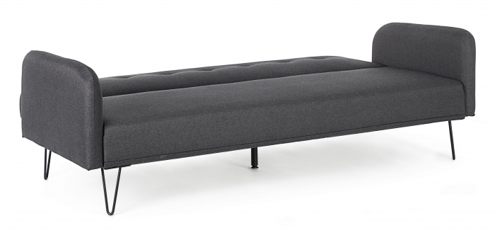 Canapea extensibila Bridjet, Lemn/Otel/Spuma/Poliester, Negru, 800x82x81 cm [13]